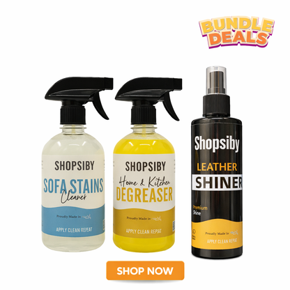 Complete Trio - Home & Kitchen Degreaser + Sofa Stains Cleaner + Leather Shiner